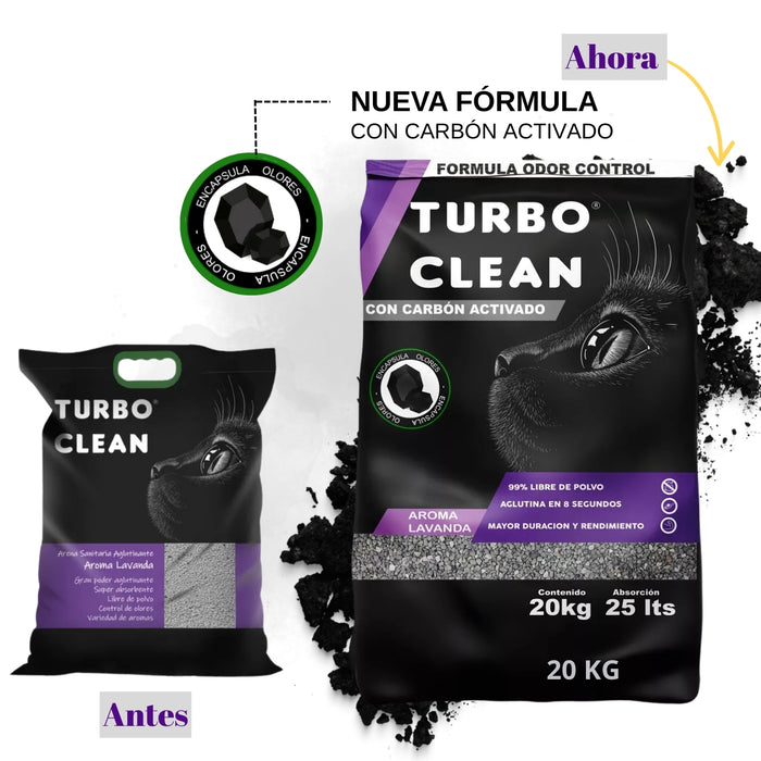 Arena Aglutinante Turbo Clean Olor Control Bentonita Sódica Agregar a favoritos 20 Kilos