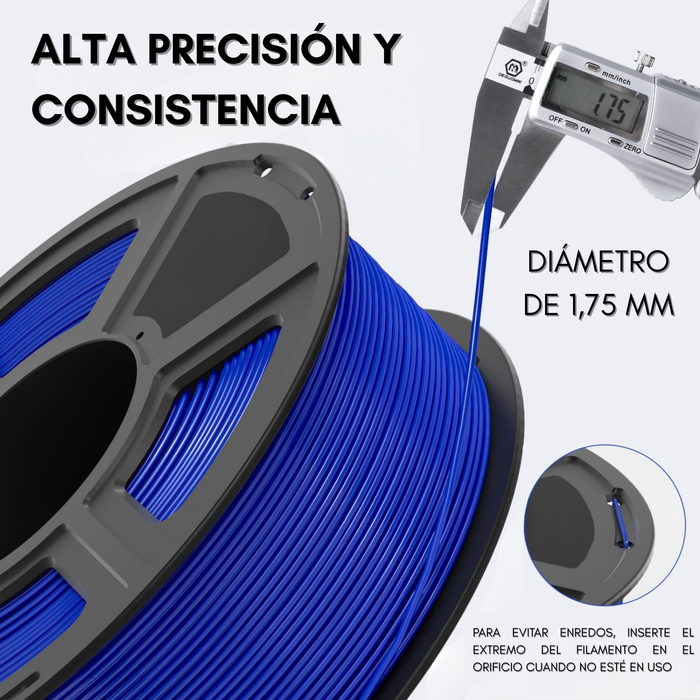 Filamento Pla Para Impresión 3d 1.75mm 1 Kg Color Azul