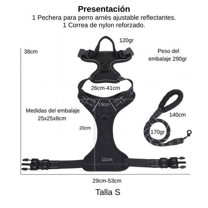 Pechera Para Perro Arnés Ajustable Reflectantes Con Correas