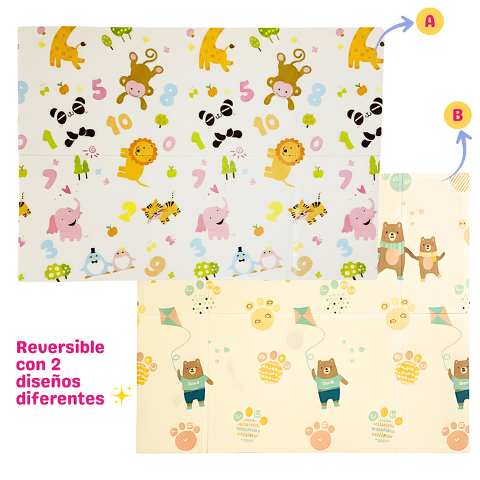Alfombra Antigolpes Plegable Para Bebés 200x180 Reversible