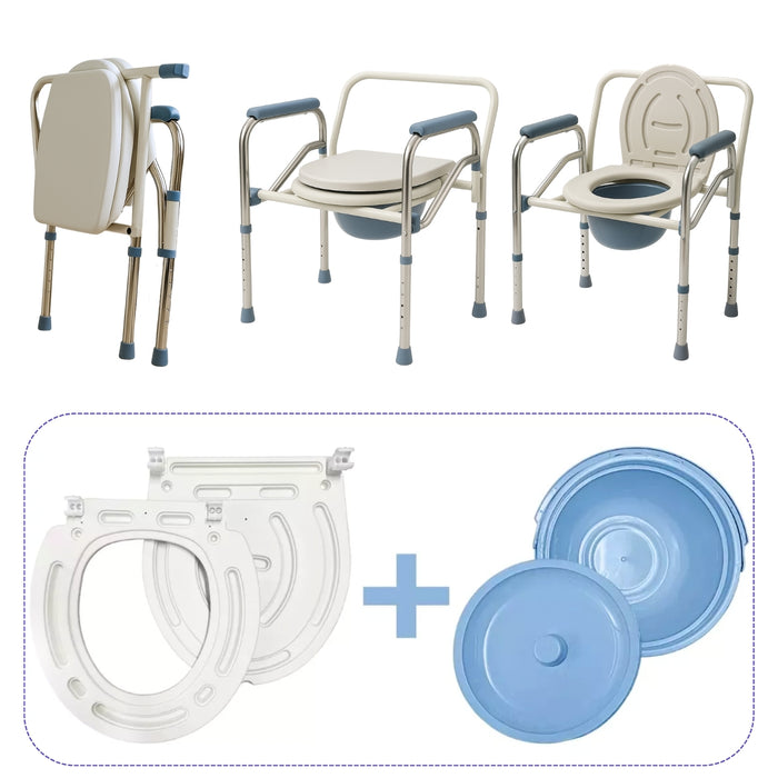 Silla Inodoro Baño Portátil Agarradera Adulto Mayor Ajustable Heizen