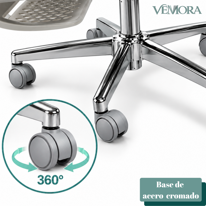 Silla Ergonómica Reclinable Con Soporte Lumbar Y Reposapiés