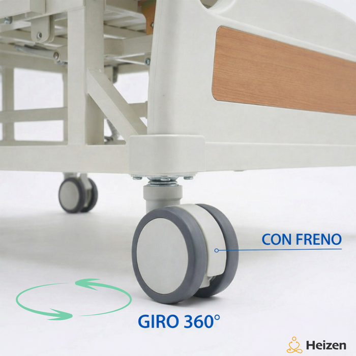 Cama Clínica Catre Eléctrico 260Kg Colchón Bandeja y Control