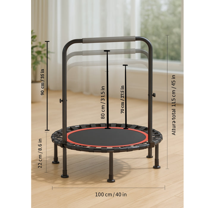 Mini Trampolín 4ft 1.2mt Aeróbico Fitness Yoga Juegos Cama Elástica Aeróbica Adultos O Juegos Para Niños Ideal Para Yoga Ejercicio Y Diversión Color Negro
