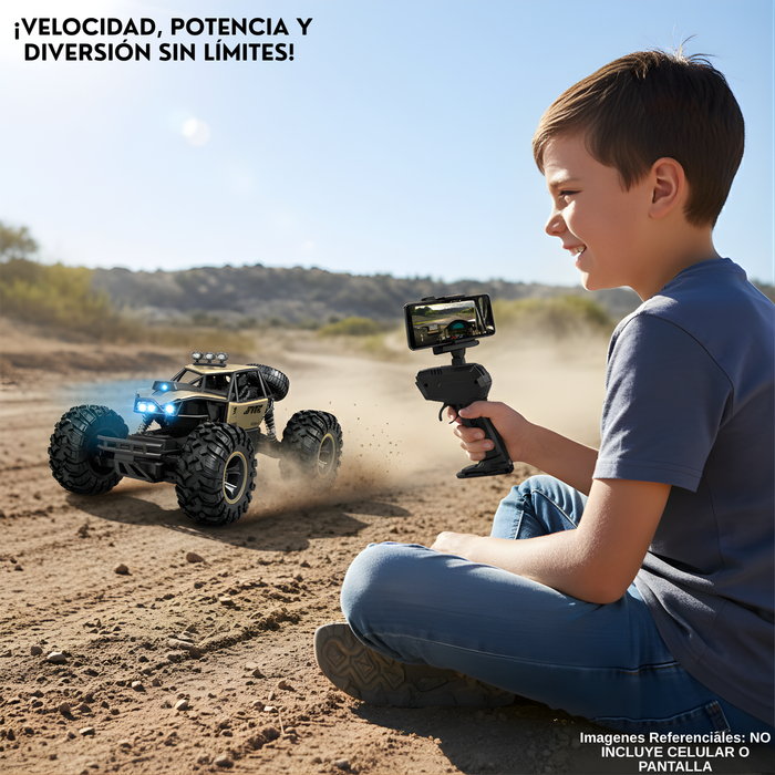 Auto Control Remoto 4x4 Rock Crawler Con Cámara Y Luces Led