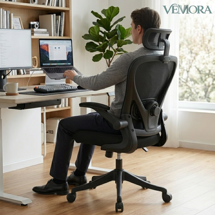 Silla Escritorio Ergonómica Soporte Lumbar Con Reposacabezas