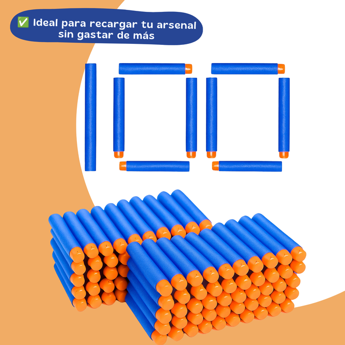 100 Dardos Juego De Dardo Tipo Nerf N-strike Bala Respuesto