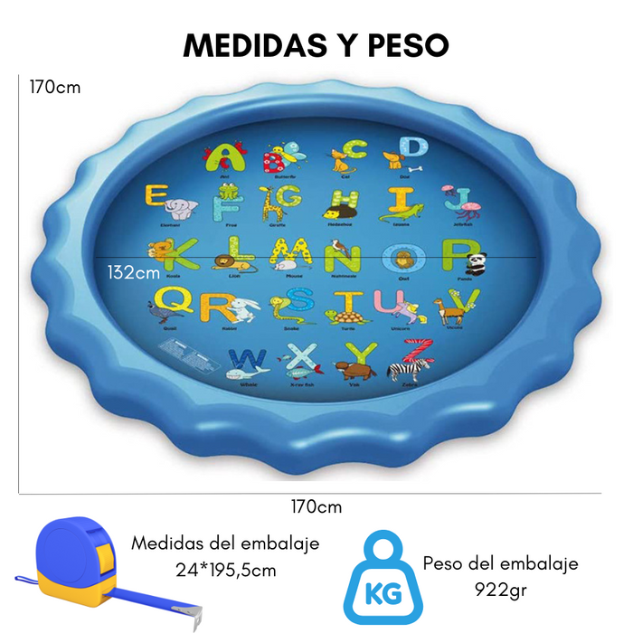 Alfombra Piscina Lanza Agua Rociador Para Niños Niñas 170cm