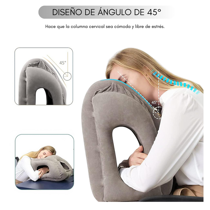 Almohada Cojín Inflable Viajes Avión Auto Bus Descanso