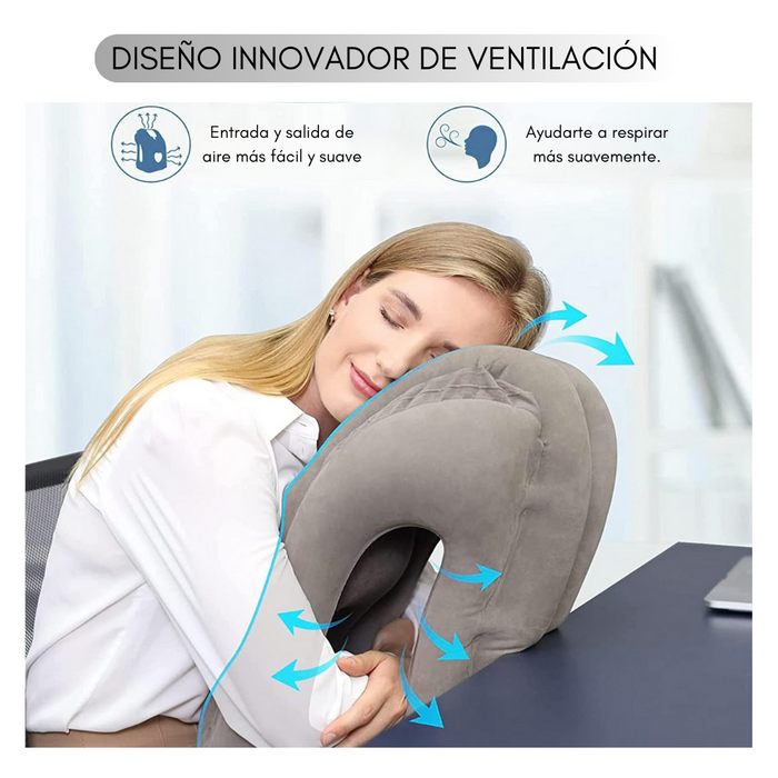 Almohada Cojín Inflable Viajes Avión Auto Bus Descanso