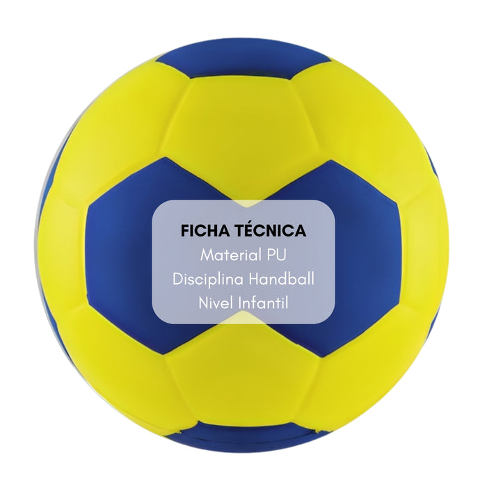 Balon Esponja Pu.handball 6  Amarillo/azul Handbol Espuma
