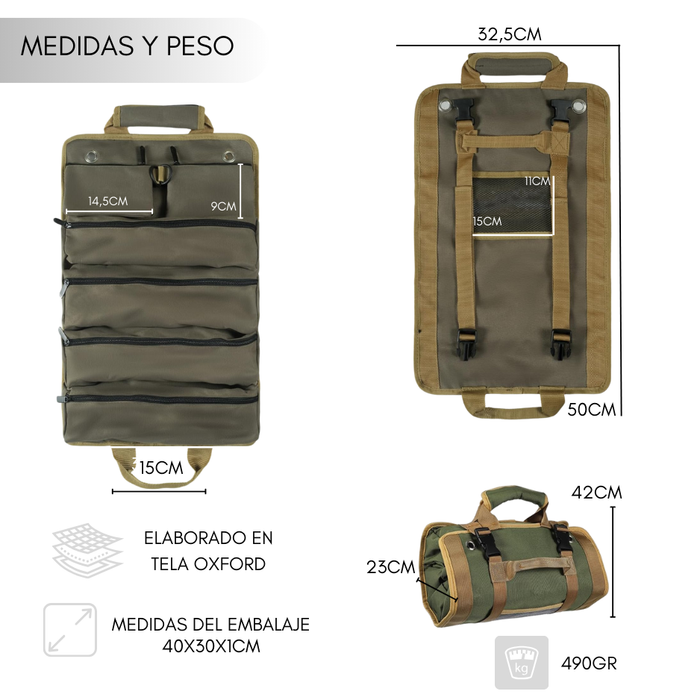 Bolso Organizador Herramientas Estuche Portátil Enrollable