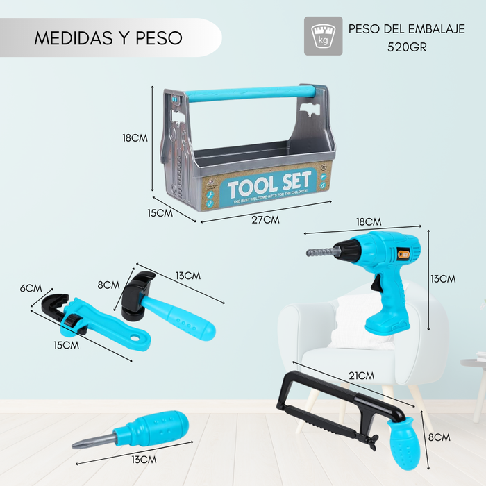 Caja De Herramientas Maleta De Juegos Set Herramientas Niños