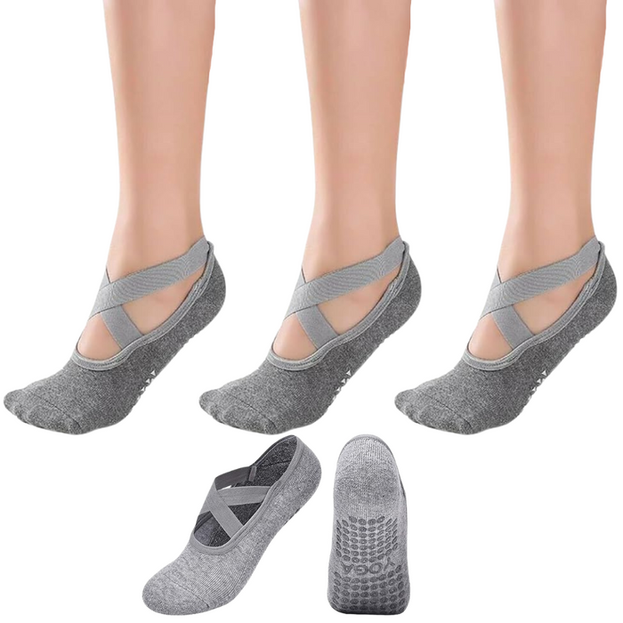 Calcetines Antideslizantes Yoga Pilates Fitnics Set 3 Pares