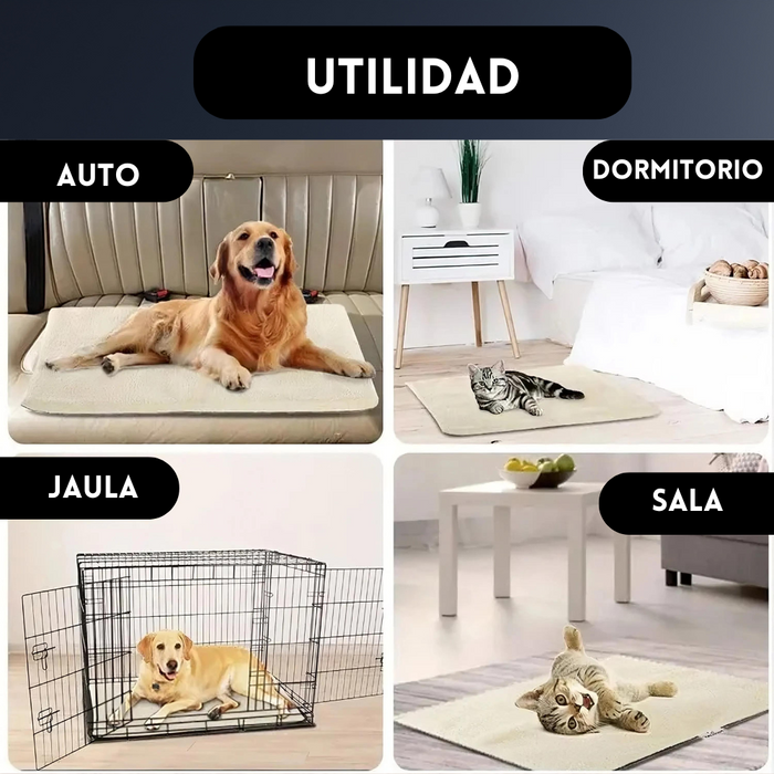 Cama Alfombra Polar Invierno Mascotas Perros Gatos 59x47