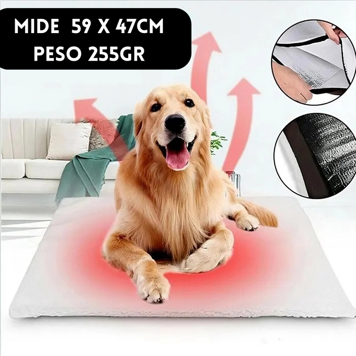 Cama Alfombra Polar Invierno Mascotas Perros Gatos 59x47