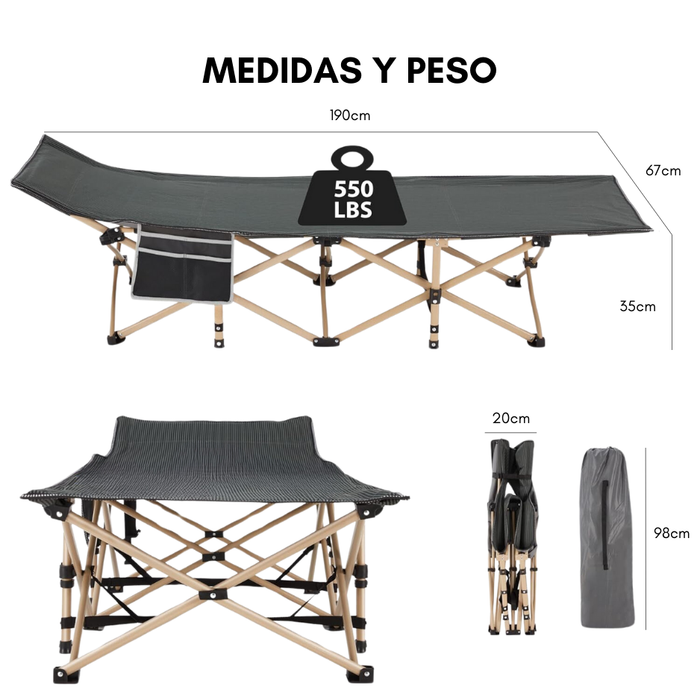 Catre Cama Campaña Camping Plegable Portátil Sencilla Ligera