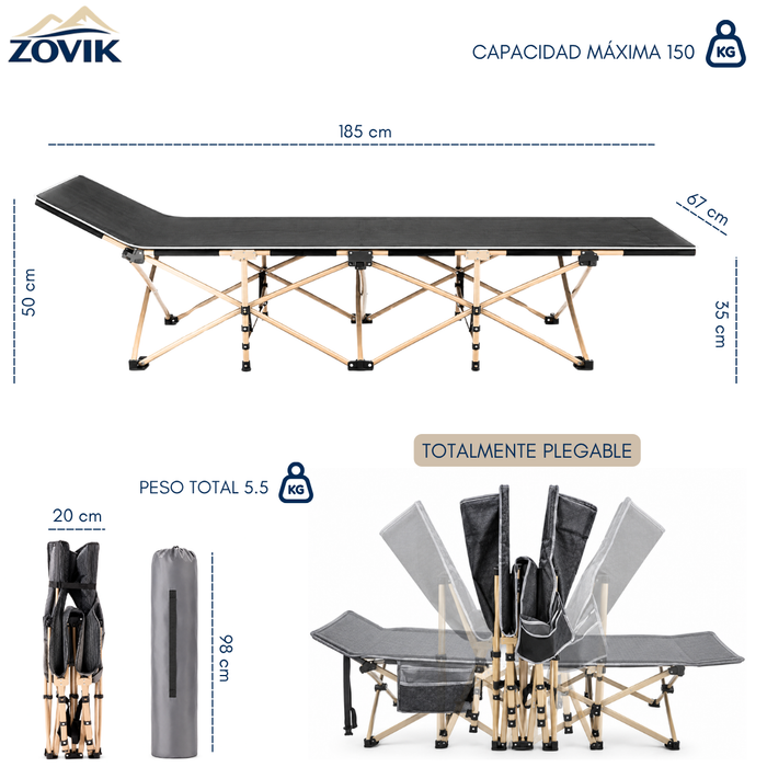 Catre Cama Campaña Camping Plegable Portátil