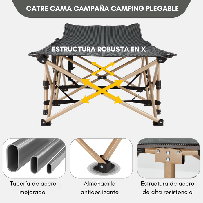 Catre Cama Campaña Camping Plegable Portátil Sencilla Ligera