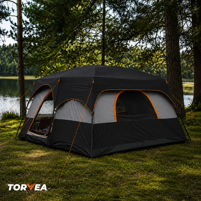 Carpa Camping Tienda Familiar 8 A 12 Personas Impermeable Negro