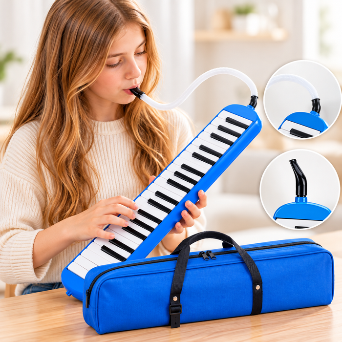 Melodica 32 Notas  Boquilla + Manguera  + Estuche Teclado Melódica para Niños Portátil Instrumento Musical Piano