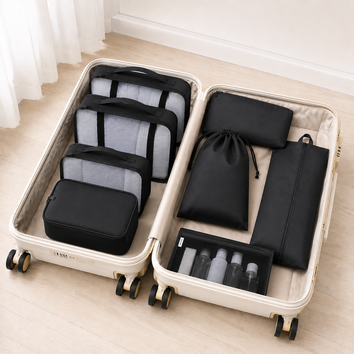 Bolsas Organizadora Maleta 8 En 1 Viaje Equipaje Negras