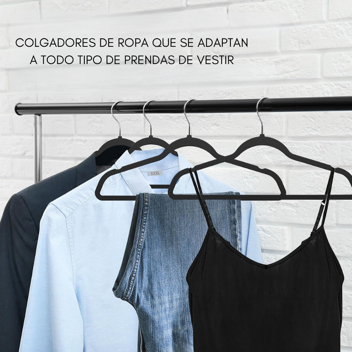 Colgadores De Ropa Ganchos Set 30u Terciopelo Antideslizante