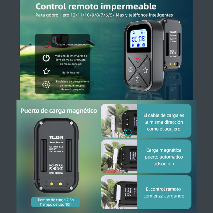 Control Remoto Inalámbrico Para Gopro Hero Telesin