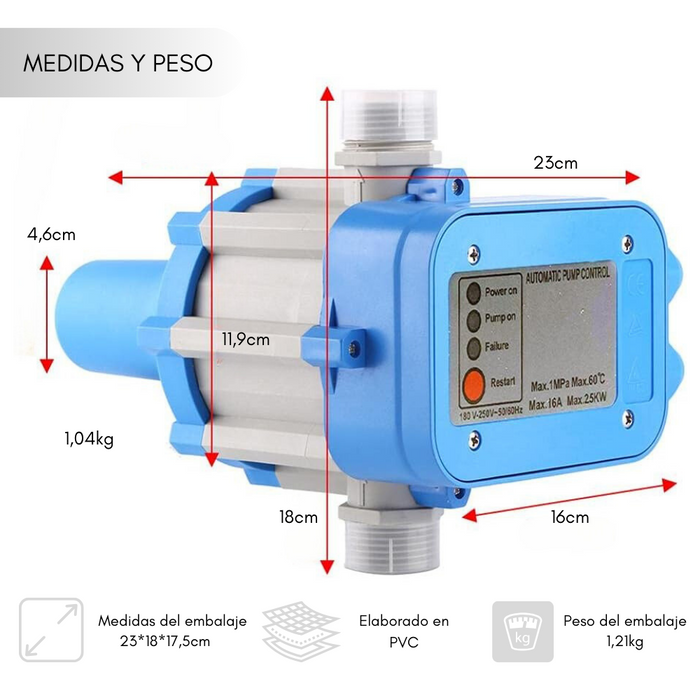 Controlador Electrónico Automatico Presion Para Bomba Agua