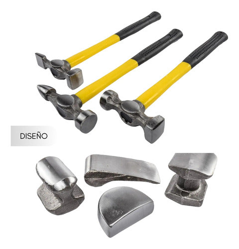 Kit Desabollador Martillo Set 7 Piezas Reparación Carrocería