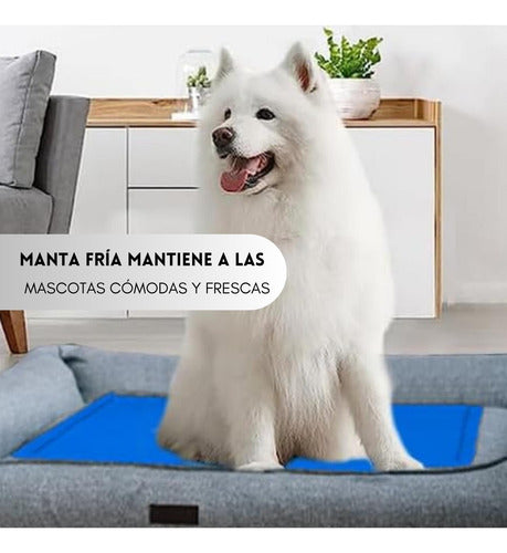 Manta Gel Frío Fría Para Mascotas L:50x90 Cm Perro Gato