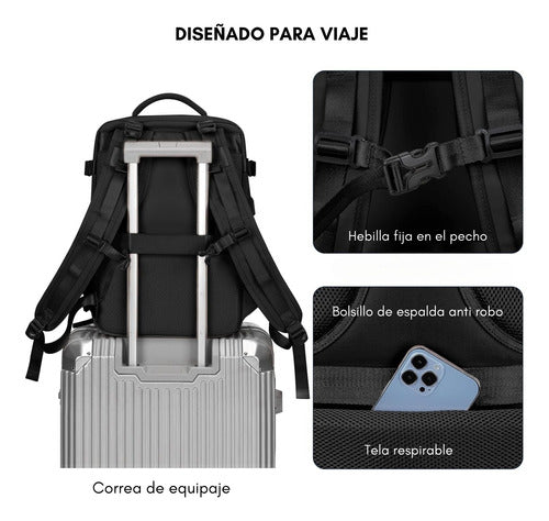 Mochila De Viaje Avión Multifuncional Gran Capacidad 30 Lts