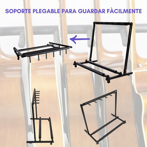 Atril 5 Guitarras Soporte Para 5 Bajos Ukelele