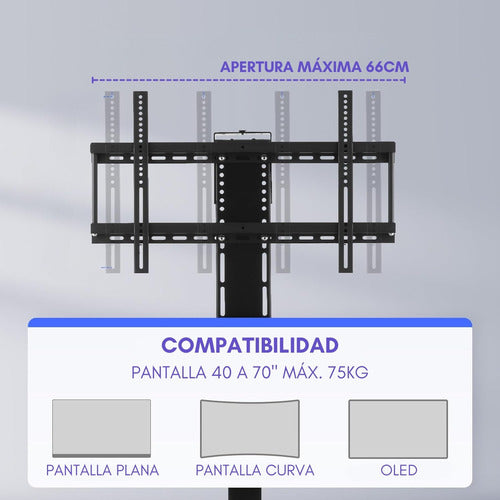 Soporte Tv Motorizado Elevador Con Tope Repisa 40 A 70