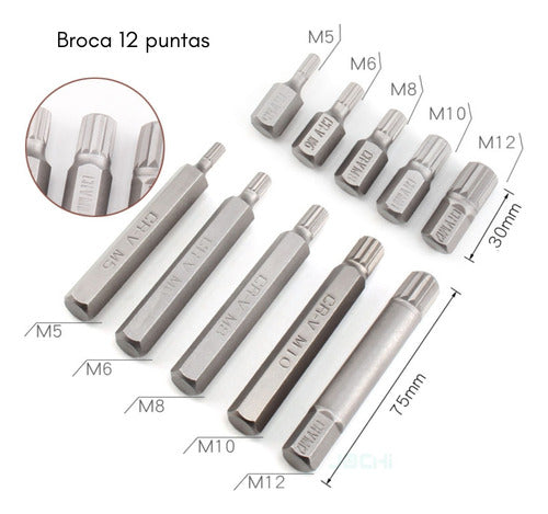 Set Kit Juego Puntas Corto Largo Torx Allen Imbus 40 Piezas