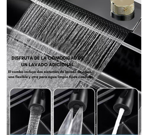 Combo Lavaplato Empotrado 80x45cm Acero Inoxidable Lava Vaso