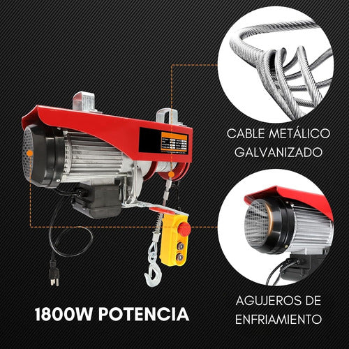 Tecle Electrico 1200kg Izaje O Levante 220v 1800w