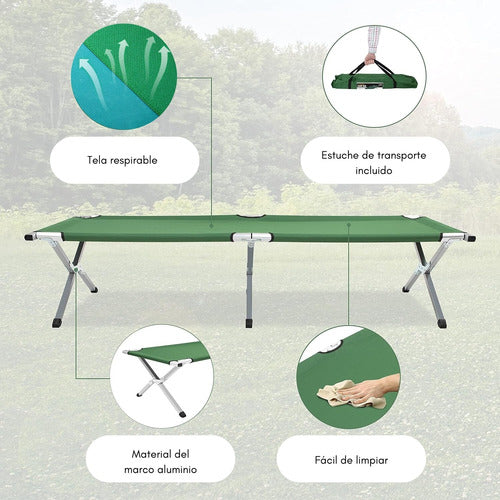 Catre Cama Campaña Camping Plegable Portátil Outdoor Militar