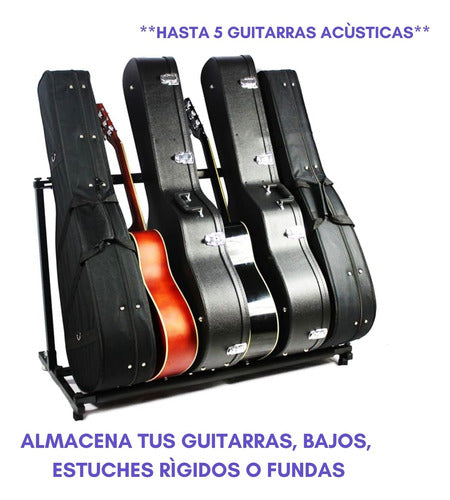 Atril 5 Guitarras Soporte Para 5 Bajos Ukelele