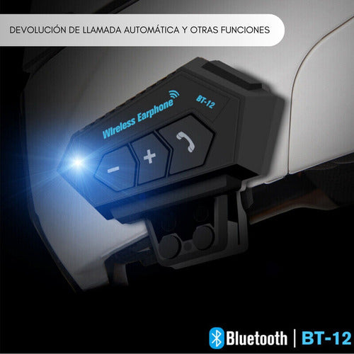 Audífono Intercomunicador Casco Moto Auricular Bluetooth