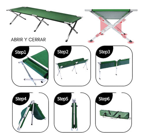 Catre Cama Campaña Camping Plegable Portátil Outdoor Militar