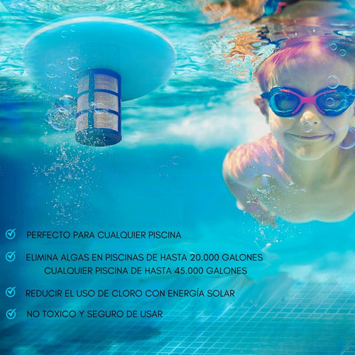 Ionizador Purificador Solar Para Piscina Flotador Purificado