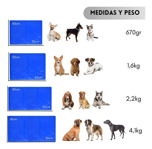 Manta Gel Frío Fría Para Mascotas L:50x90 Cm Perro Gato