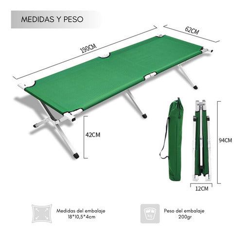 Catre Cama Campaña Camping Plegable Portátil Outdoor Militar