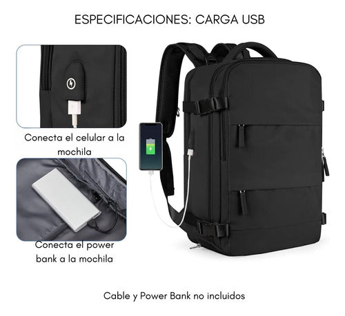 Mochila De Viaje Avión Multifuncional Gran Capacidad 30 Lts