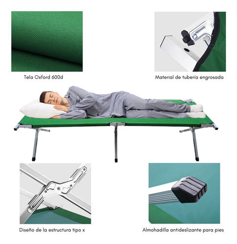 Catre Cama Campaña Camping Plegable Portátil Outdoor Militar