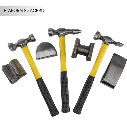 Kit Desabollador Martillo Set 7 Piezas Reparación Carrocería