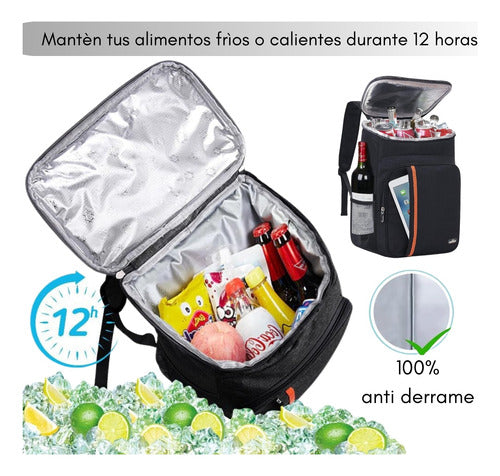 Bolso Cooler Mochila Hielera Termico Portatil Plegable 20l