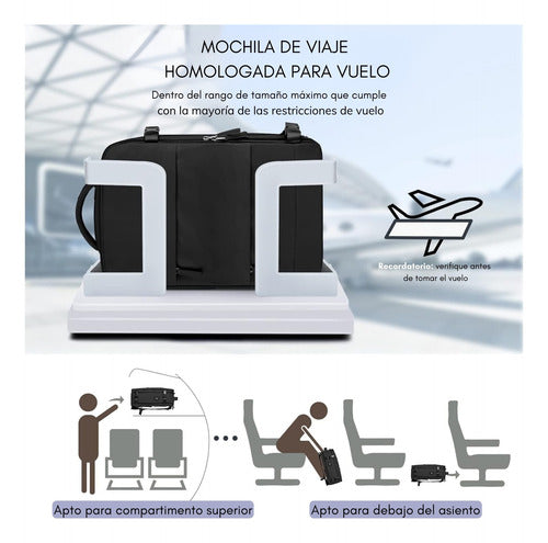 Mochila De Viaje Avión Multifuncional Gran Capacidad 30 Lts