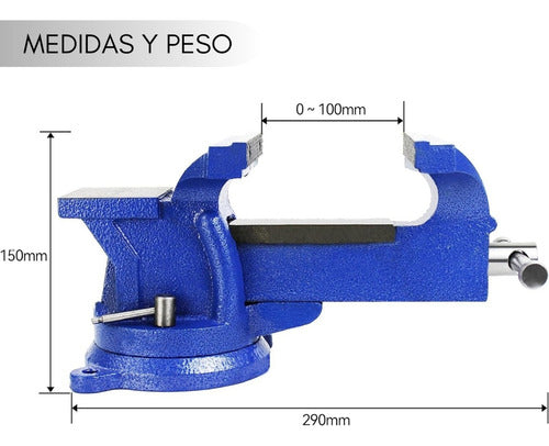 Tornillo Mecánico Tornillo Banco 4 Base Gira 360° Yunque